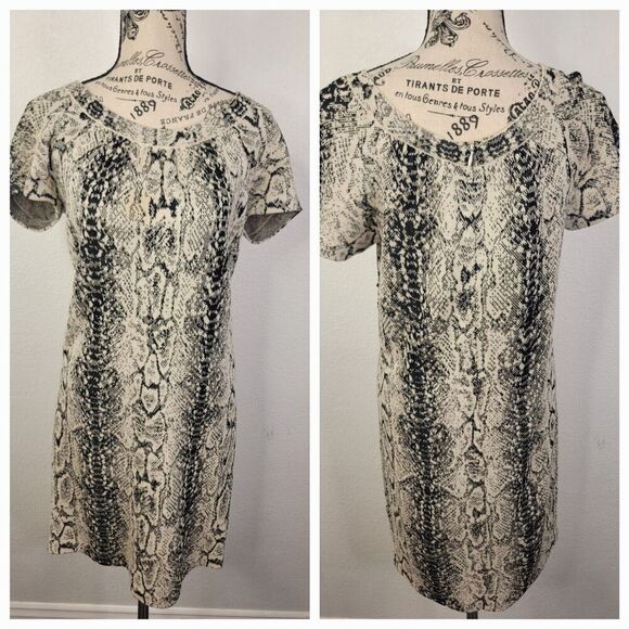St. John Knit Midi Dress Women Size 2 Snake Animal Print Mobwife - Picture 1 of 9